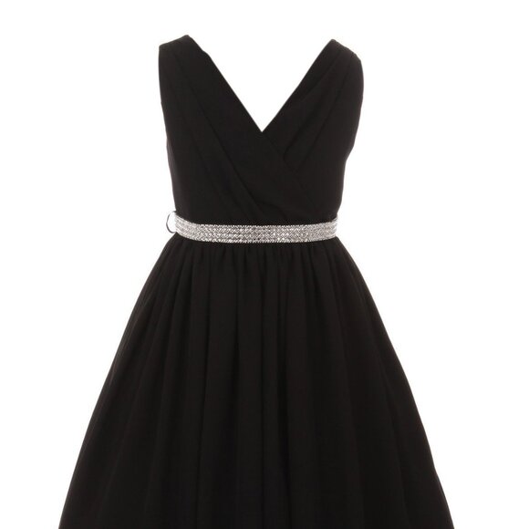 Little Girls Kids V Neck Chiffon Ruched Jewels Flowers Girls Dress Easter New - Picture 2 of 5